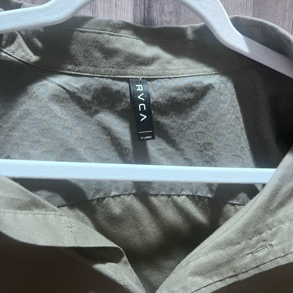 RVCA Men's Olive Green Long Sleeve Shirt Jacket XL EUC - Picture 6 of 7